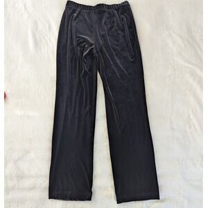 INC Black Velvet Stretch Wide Leg Dress Pants Women's‎ Size 8P Office Holiday